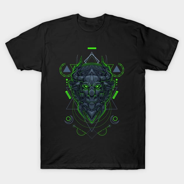 Bull head - Sacred Geometry T-Shirt by JorgeOrtega88